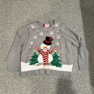 Festive Gray Snowman Sweater